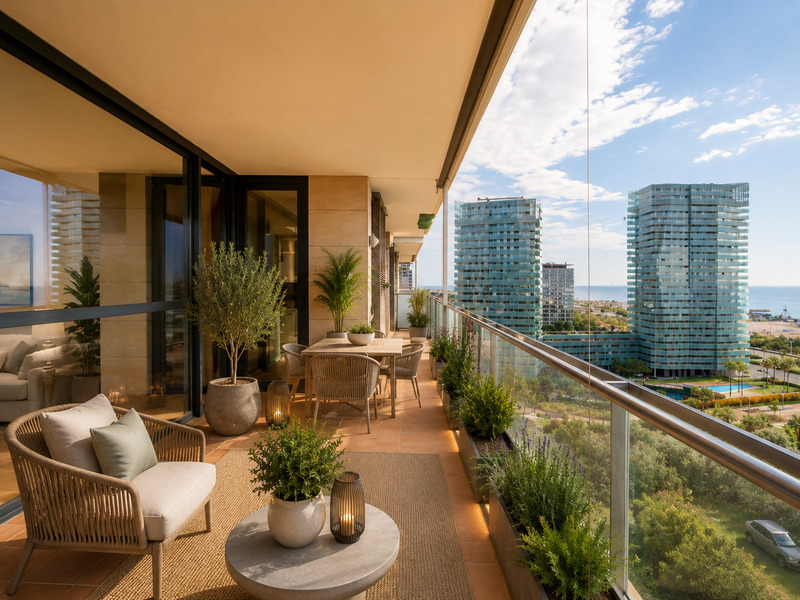 Fabuloso piso con terraza y espectaculares vistas en Diagonal Mar